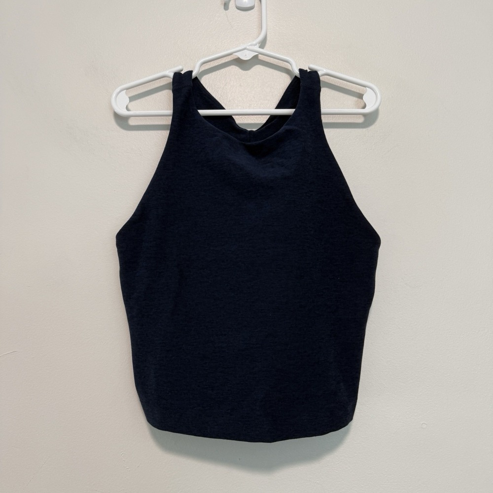 Beyond Yoga‎ Navy Spacedye Longline Sports Bra Crop Top Size XXS